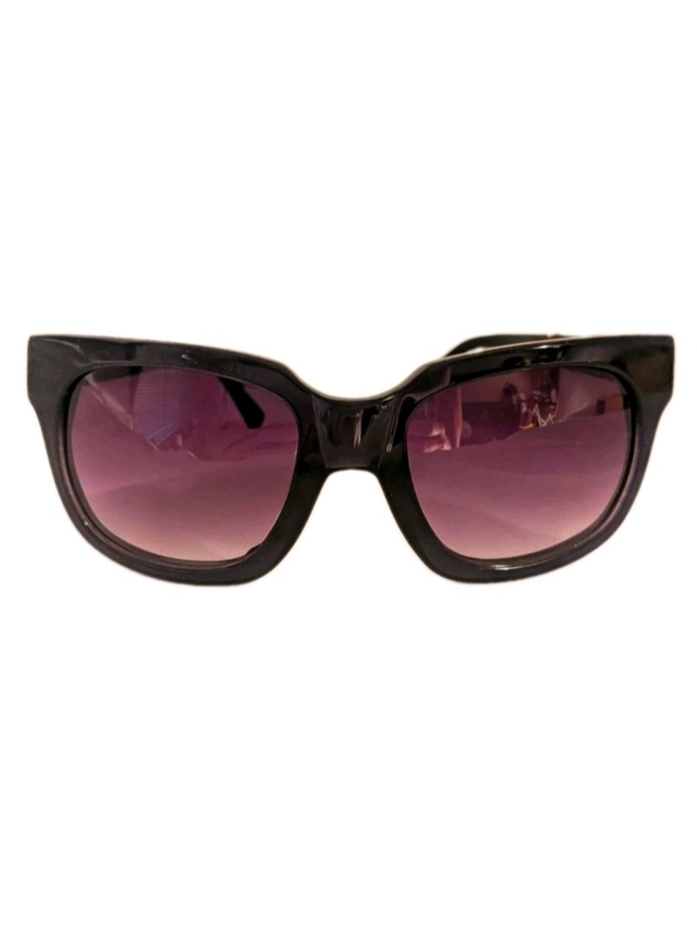 Elie Tahari Black Frame Sunglasses with Purple Gradient Lenses